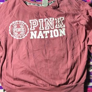 Pink Victoria’s Secret sweatshirt